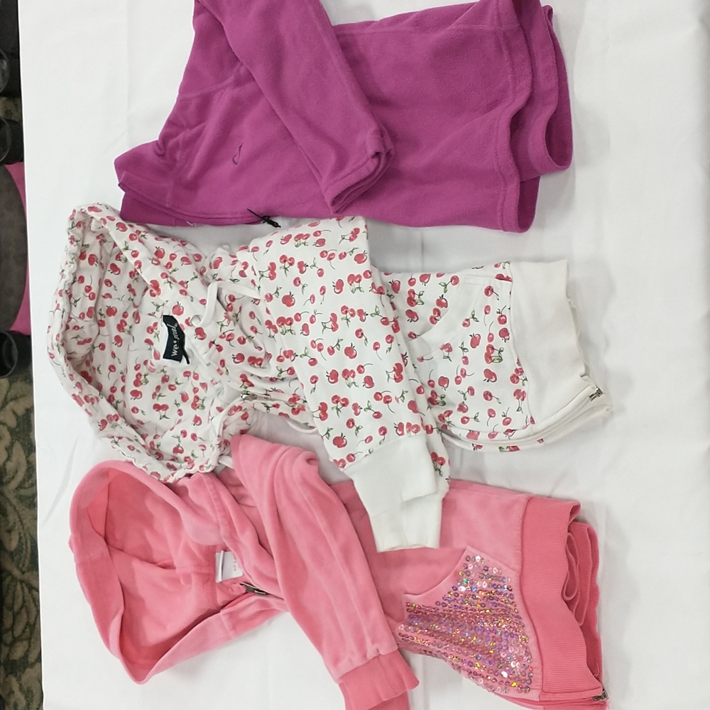 Girls size 6. 2 hooded sweatshirts, 1 pull over BUNDLE. 3 ITEMS